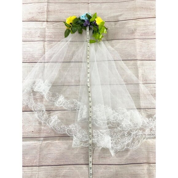Vintage Floral Women's Lace Wedding Veil Head Peice - OS - Picture 4 of 8